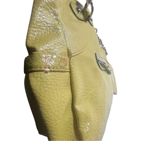 Kathy Van Zeeland yellow faux leather embelleced with rhinestones NWT - Picture 9 of 16